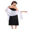 Baoqiya Women's Shawls and Wraps for Evening Dress Chiffon Shawl Soft Elegant Silky Pashmina Wedding Bridal Scarf(White, 79"19") view 2
