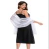 Baoqiya Women's Shawls and Wraps for Evening Dress Chiffon Shawl Soft Elegant Silky Pashmina Wedding Bridal Scarf(White, 79"19") view 3