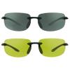 proSPORT BIFOCAL Reader Wrap Around Sport Sunglasses +1.50 Smoke & Yellow Lens Black Frame Men Women view 1