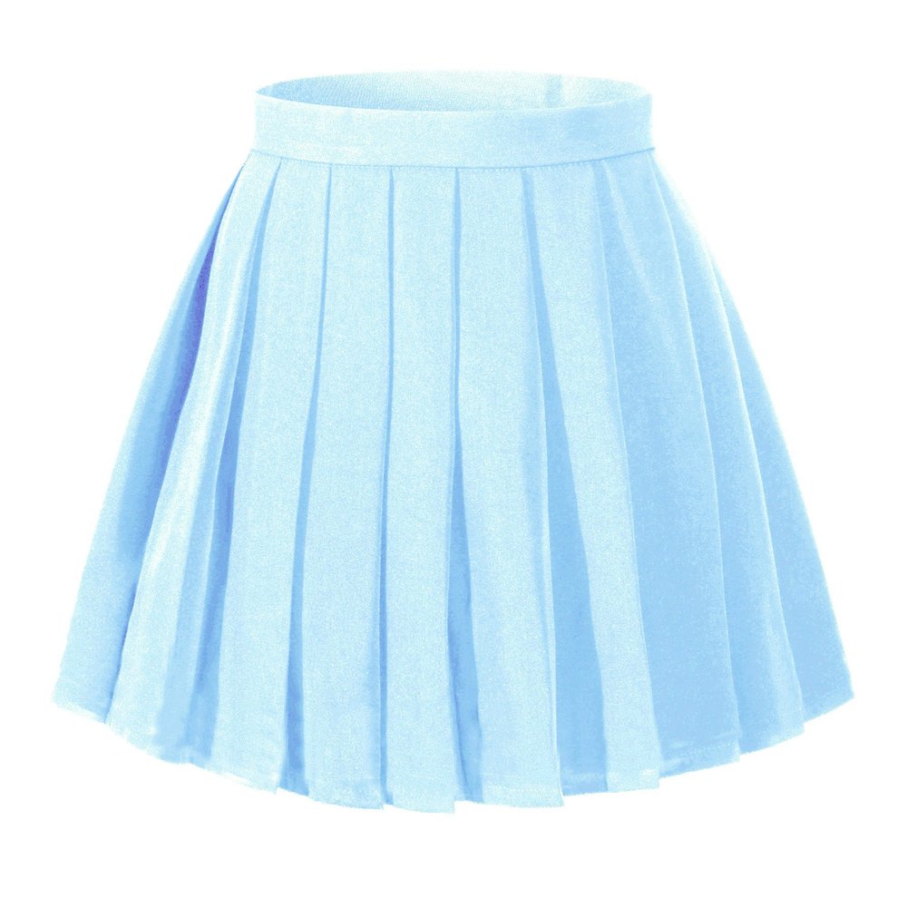 Beautifulfashionlife Girl's Dress up Cosplay Costumes High Waist School Skirt S,Sky Blue