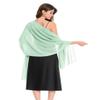 Baoqiya Women's Shawls and Wraps for Evening Dress Chiffon Shawl Soft Elegant Silky Pashmina Wedding Bridal Scarf(Mint, 79"19") view 2