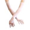 JAMOR Ultrathin Five-Finger Gloves Seamless Anti-Hook Wedding Gloves Breathable Comfort Soft Long Glove for Outdoor Driving Party (White) view 1