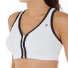 Valmont Women's Color Block Zip Front Sports Bra, 1611B, White/Black, 36 D/E view 1