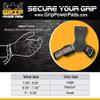 Lifting Grips PRO Weight Gloves Best Heavy Duty Straps Alternative to Power Hooks Deadlifts Adjustable Neoprene Padded Wrist Wrap (Red Rubber, Large 7.50"-8.50" Wrist Size) view 2