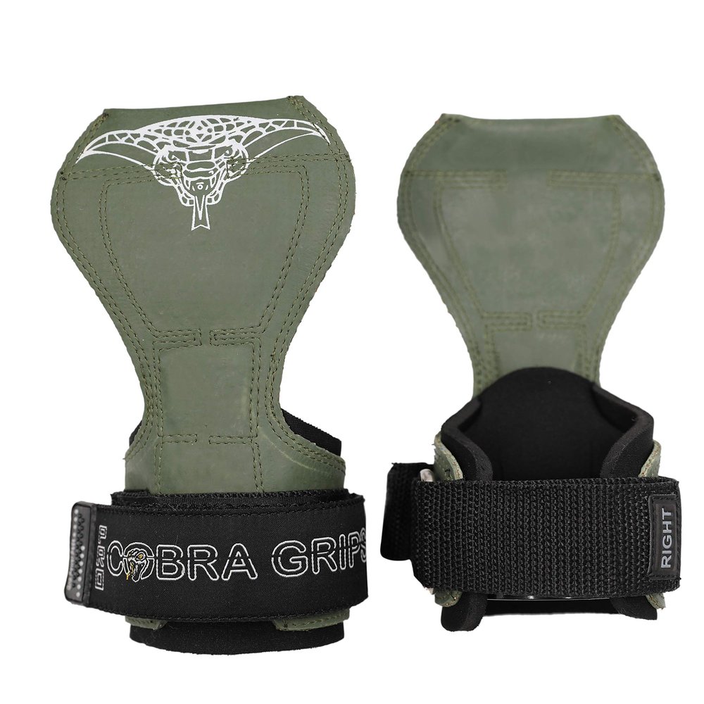 Cobra Grips PRO Weight Lifting Gloves Heavy Duty Straps Alternative Power Lifting Hooks Best for Deadlifts Adjustable Neoprene Padded Wrist Wraps Support Bodybuilding (PRO Green Rubber)