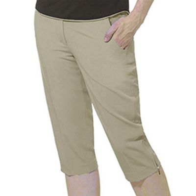 Monterey Club Women's Polyester/Rayon/Spandex Golf Capris #2923 (Khaki, Size:10)