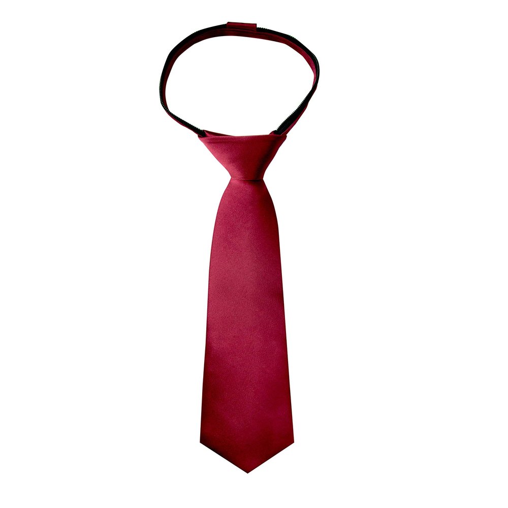 Spring Notion Boys' Solid Color Microfiber Zipper Tie Medium Red
