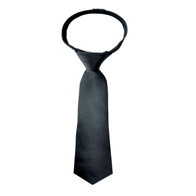 Spring Notion Boys' Solid Color Microfiber Zipper Tie Large Black