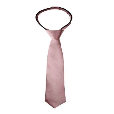 Spring Notion Boys' Solid Color Microfiber Zipper Tie Medium Pink Copper