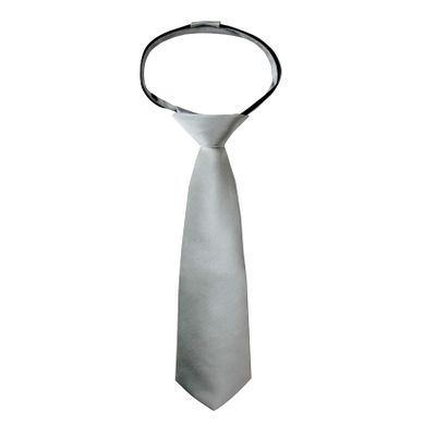 Spring Notion Boys' Solid Color Microfiber Zipper Tie Small Grey