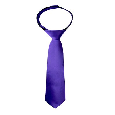 Spring Notion Boys' Solid Color Microfiber Zipper Tie Large Purple