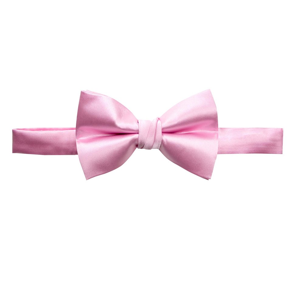 Spring Notion Men's Solid Color Satin Microfiber Bow Tie Light Pink