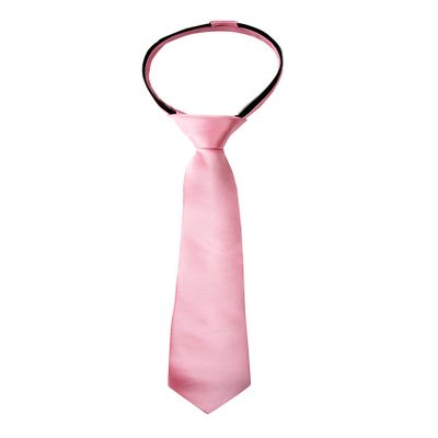Spring Notion Boys' Solid Color Microfiber Zipper Tie Small Dusty Rose