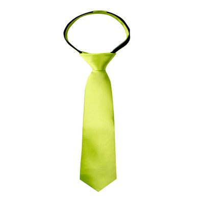 Spring Notion Boys' Solid Color Microfiber Zipper Tie Small Lime