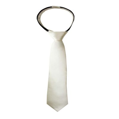 Spring Notion Boys' Solid Color Microfiber Zipper Tie Large Ivory