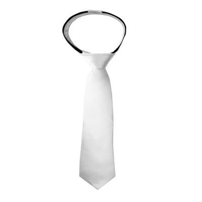 Spring Notion Boys' Solid Color Microfiber Zipper Tie Large White