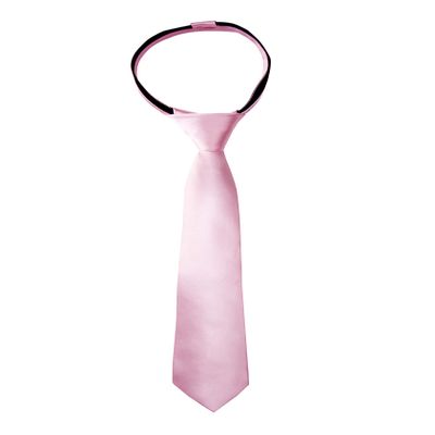 Spring Notion Boys' Solid Color Microfiber Zipper Tie Medium Light Pink