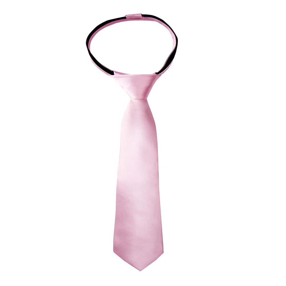 Spring Notion Boys' Solid Color Microfiber Zipper Tie Medium Light Pink