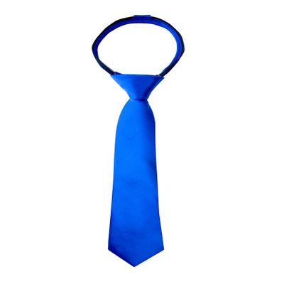 Spring Notion Boys' Solid Color Microfiber Zipper Tie Medium Royal Blue