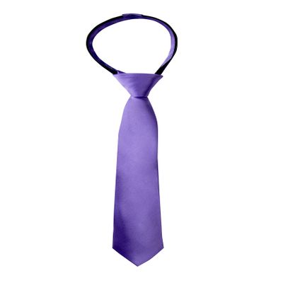 Spring Notion Boys' Solid Color Microfiber Zipper Tie Small Wisteria