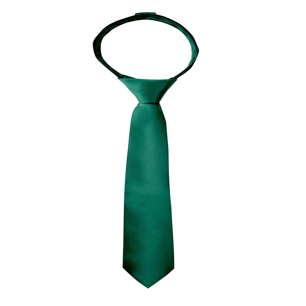 Spring Notion Boys' Solid Color Microfiber Zipper Tie Large Emerald
