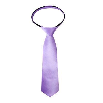 Spring Notion Boys' Solid Color Microfiber Zipper Tie Large Lilac