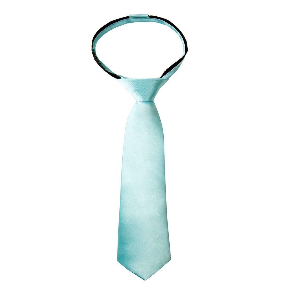 Spring Notion Boys' Solid Color Microfiber Zipper Tie Large Aqua