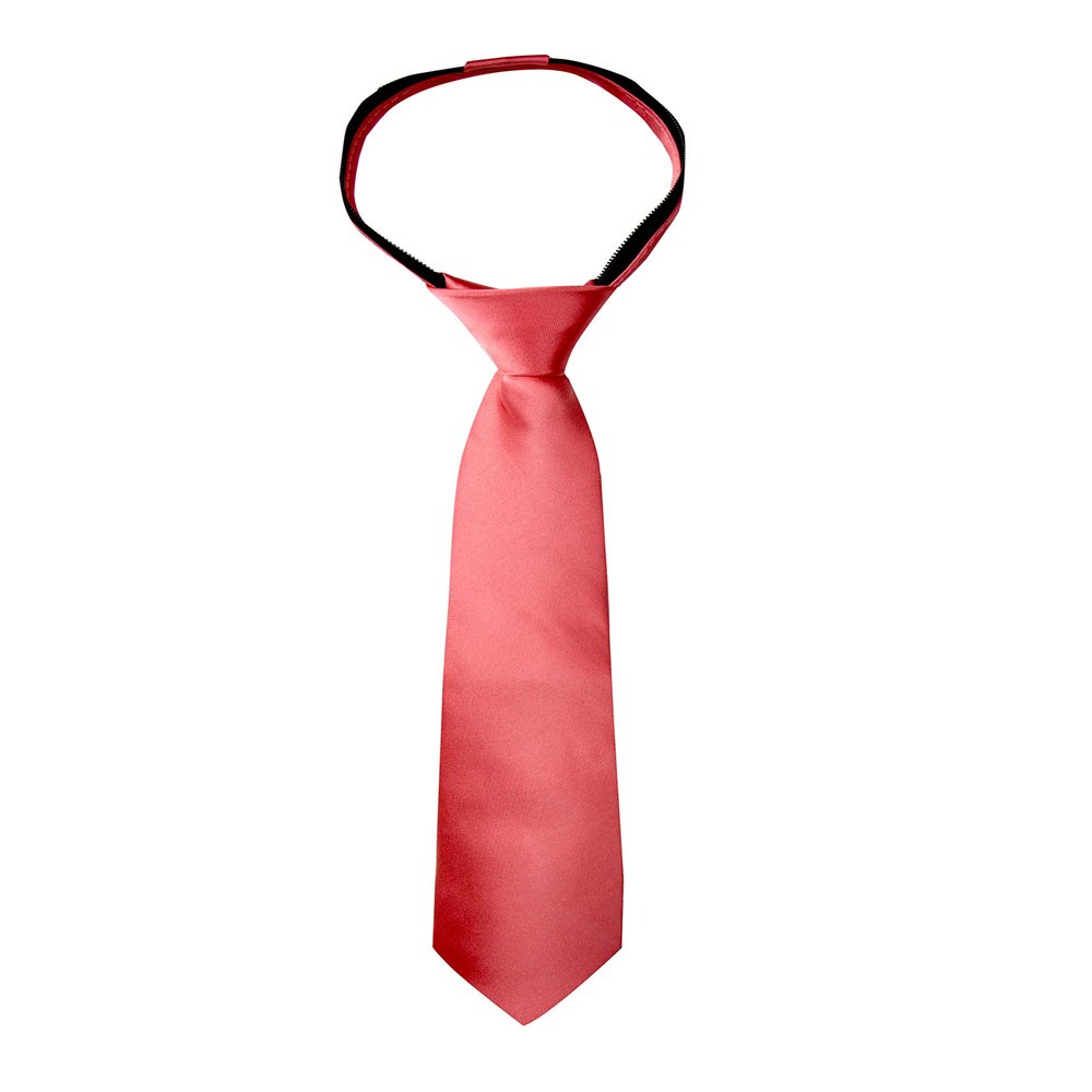 Spring Notion Boys' Solid Color Microfiber Zipper Tie Small Melon
