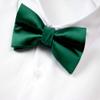Spring Notion Men's Solid Color Satin Microfiber Bow Tie Emerald view 3