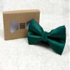 Spring Notion Men's Solid Color Satin Microfiber Bow Tie Emerald view 4