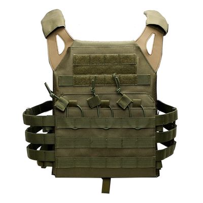 SAIJINZHI Tactical Airsoft Molle Breathable JPG Vest Game Protective Modular Chest Set for Fun (OD Green) (Red)