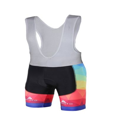Uriah Men's Cycling Bib Shorts White 3D Coolmax Gel Padded Triangle Blocks Size S(CN)
