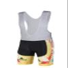 Uriah Men's Cycling Bib Shorts White 3D Coolmax Gel Padded Rainbow City Size 5XL(CN) view 1