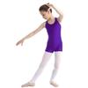 Alvivi Kids Girls Sleeveless Strappy Back Gymnastics Dance Leotard Unitard Jumpsuit with Shorts Purple 9-10 Years view 2