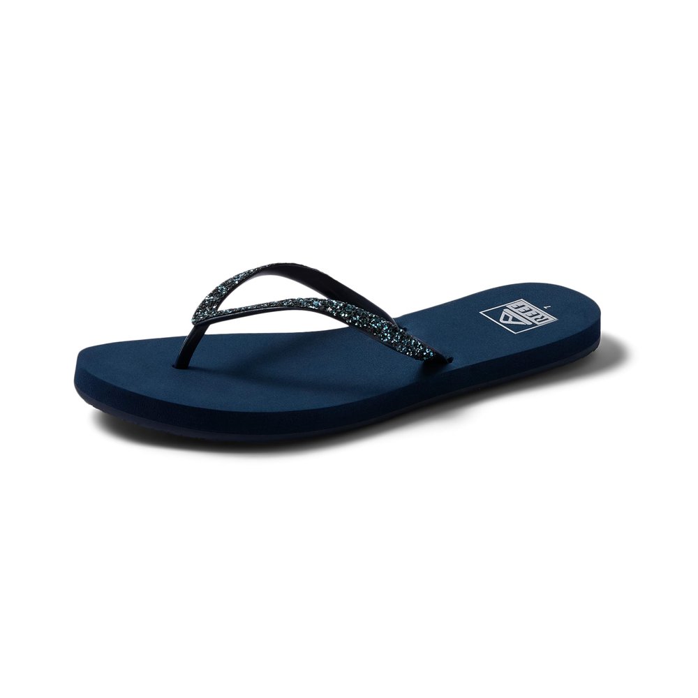 Reef Stargazer Womens Beach Flip Flop, Super Lightweight and Soft Footbed, Thin Glitter Strap, Mermaid, 7