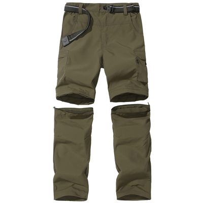 JOMLUN Boys Scout Pants Convertible Hiking Quick Dry Zip Off Pants Outdoor Climbing Casual Trouser Kids Youth Cargo Pants Army Green