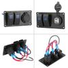 2 Gang Switch Panel with 3.1A Dual USB Power Adapter for Car RV Marine Boat 12V-24V Boat/Yacht Series Supplies view 2
