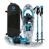 G2 25 Inches Blue Light Weight Snowshoes for Women Men Youth, Set with Trekking Poles, Tote Bag, Special EVA Padded Ratchet Binding, Heel Lift, Toe Box view 1