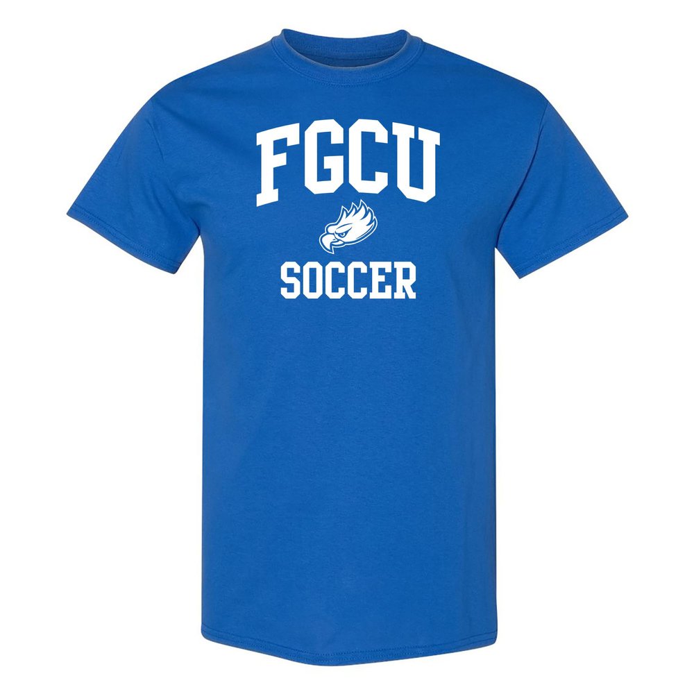 AS1101 - Florida Gulf Coast Eagles Arch Logo Soccer T Shirt - 3X-Large - Royal