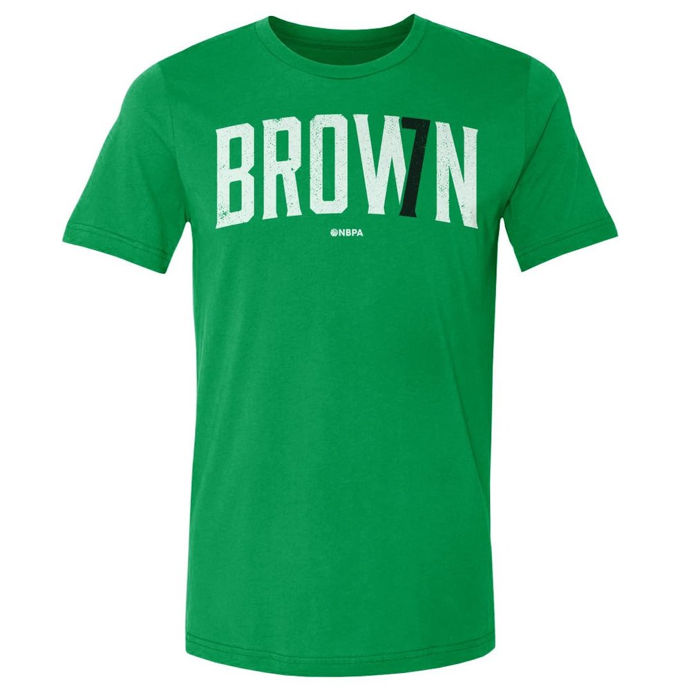 500 LEVEL Jaylen Brown Shirt (Cotton, XX-Large, Kelly Green) - Jaylen Brown Name Number W WHT
