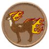 Flaming Llama Patrol Patch - 2" Diameter Round Embroidered Patch (Hook-Fastener) view 1