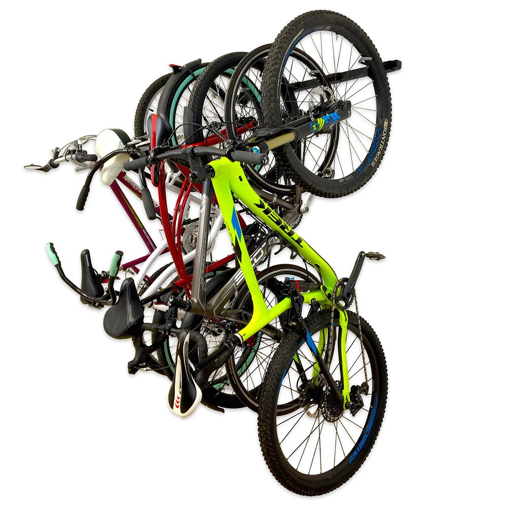 StoreYourBoard Bike Storage Rack  Heavy Duty Garage Bike Rack for 5 Bicycles, Space-Saving Vertical Bike Rack, Adjustable Wall Bike Mount for Garage Organizer, Bicycle Hanger, Holds 300 lbs