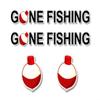 4 Decal Set 2 Gone Fishing 1"x 9" and 2 Fishing Bobber 3'' Vinyl Decals Truck Boat Sticker Fish Tackle Box Stickers (4 Decal Set) view 1
