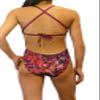 Adoretex Girl's and Women's Athletic Tie Back One Piece Swimsuit, Solid Color and Multi Print Lace Up Back Tie Bathing Suit (FN036) - Blue Combo - 24 view 2
