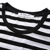 BI.TENCON Women's Black and White Striped Short Sleeves Vintage Flared Casual Dress Midi Length XL view 3