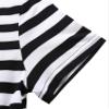 BI.TENCON Women's Black and White Striped Short Sleeves Vintage Flared Casual Dress Midi Length XL view 4