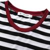 BI.TENCON Women's Striped Round Neck Short Sleeve Vintage Flared Red Casual Dress Midi Length 2XL view 3