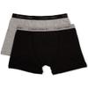 Calvin Klein Kids Boys' Modern Cotton Boxer Brief Underwear 2-Pack, Heather Grey/Black, Medium view 1