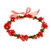 Accesyes Berry Leaf Flower Headband Festival Wedding Party, Red, Size One Size view 1
