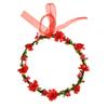 Accesyes Berry Leaf Flower Headband Festival Wedding Party, Red, Size One Size view 2